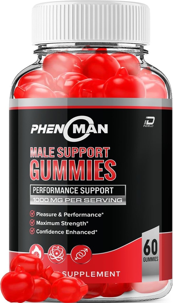 Phenoman για άνδρες Gummies – Pheno Man Max Performance, Phenoman Advanced Formula, Extra Strength Φυσικό συμπλήρωμα για την ανάπτυξη των μυών και τη συνολική υποστήριξη και κριτικές για την υγεία (1 πακέτο – 60 Gummies)