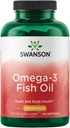Swanson Omega 3 συμπλήρωμα ιχθυελαίου Heart Brain και κοινή υποστήριξη GMO-free EFAs 180 mg EPA Plus 120 mg DHA 150 κάψουλες Softgel άρωμα λεμόνι