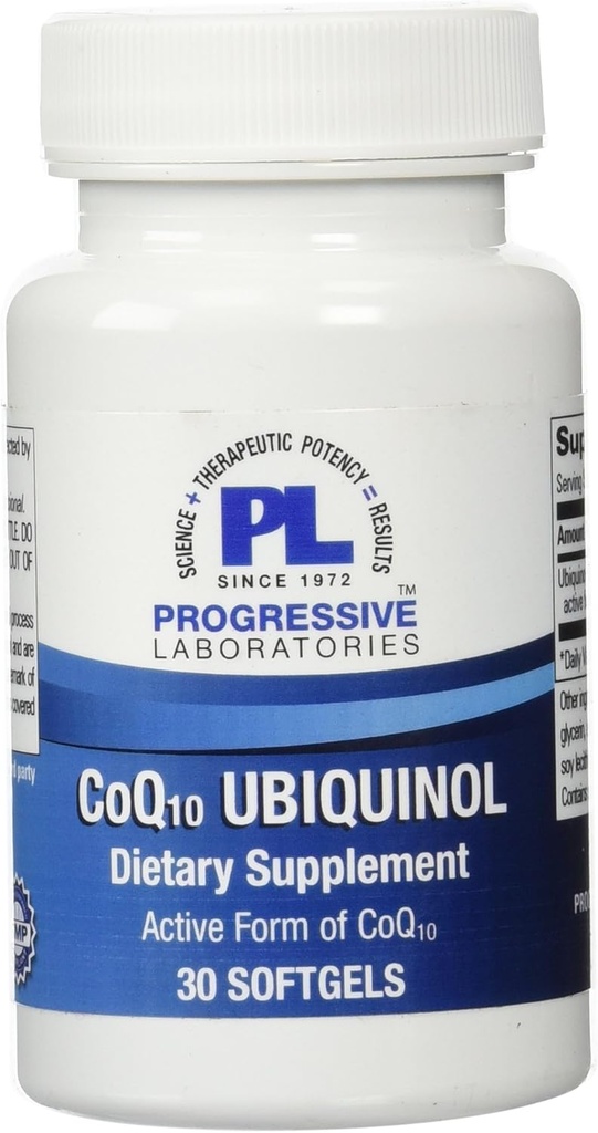 Προοδευτικά εργαστήρια COQ10 Ubiquinol συμπλήρωμα, 30 κόμης