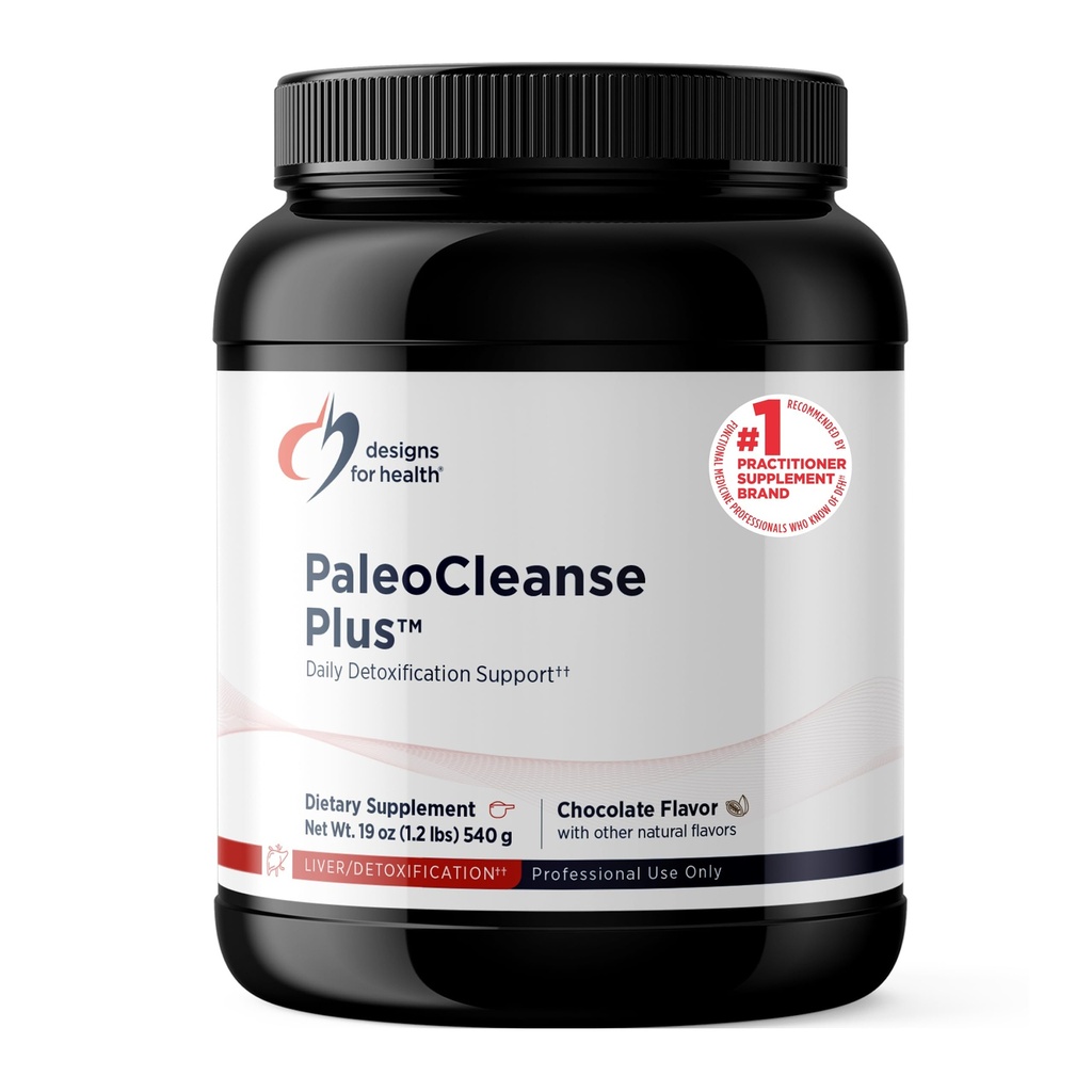 Designs for Health PaleoCleanse Plus - Αποτοξινωμένη σκόνη με 18g Πρωτεΐνες Βρώμου των οστών, Αντιοξειδωτικά Βότανα, Βιταμίνες + Ορυκτά - Smoothie Shake Drink Mix, Σοκολάτα (15 Servings / 525g)