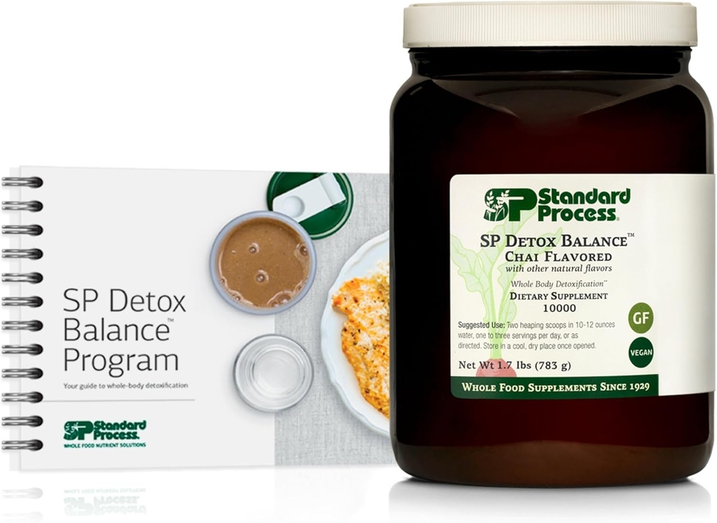 Standard Process SP Detox Balance Chai, σετ προγράμματος 10 ημερών - Detox Καθαρίστε με πρωτεΐνη, σίδηρο, μαγνήσιο & χολίνη - Vegan, χωρίς γάλα και χωρίς γλουτένη - 1 σετ