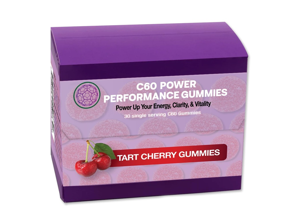 C60 Power C60 Gummies - Φυσική υποστήριξη της ευεξίας για τους άνδρες και τις γυναίκες, 99,99% καθαρό υποβρύχιο άνθρακα Fullerenes, προάγει την ενέργεια, ψυχική σαφήνεια, & Stamina - 30 κόμης
