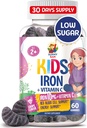 SUNNY SAM Iron Gummies for Kids & Teens - 10mg Σιδήρου Βιταμίνες με Βιταμίνη C - Χαμηλή ζάχαρη Chewable Gummy συμπλήρωμα για την ανοσοποιητική υποστήριξη, υποστηρίζει την παραγωγή ερυθρών κυττάρων αίματος για τα παιδιά & έφηβους κορίτσια
