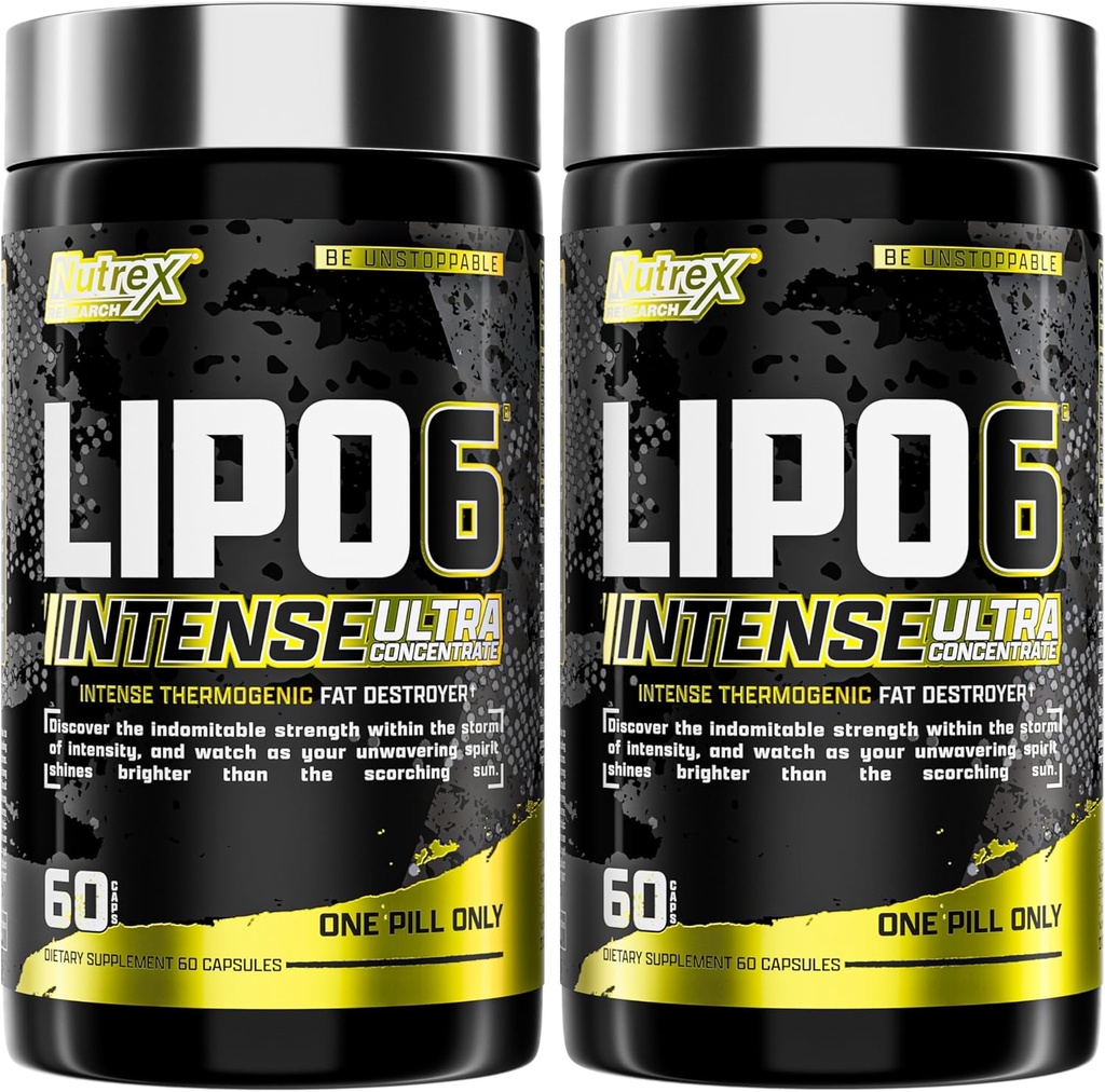 Nutrex Research Lipo6 Black Intense Ultra Concentrate Thermogenic Belly Fat Burner for Men and Women | Diet Weight Loss Supplement and Appetite Suppressant | Pack of 2