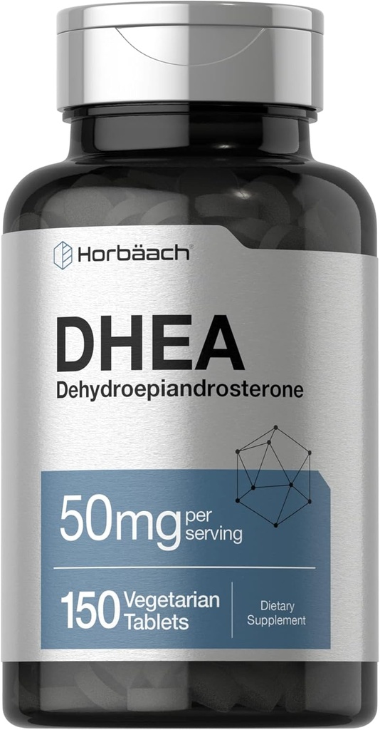 Horbäach DHEA 50mg | 150 Tablets | Non-GMO, Gluten Free Supplement