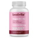 BESTVITE Βιταμίνη Vegan D3 5000 IU + Βιταμίνη K2 100 mcg ως MK-7 (120 Κάψουλες Χορτοφαγικής) - Όχι Στεατικά - Vegan - Μη ΓΤΟ - Χωρίς γλουτένη