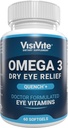 Ωμέγα 3 Dry Eye Συμπληρώματα με EPA και DHA - VisiVite Dry Eye Relief Quench+ Βιταμίνες ματιών για ξηρά μάτια με Συμπλήρωμα Ωμέγα 3 - Βιταμίνες ξηρού ματιού Made with Omega 3 Fish Oil - 60 Softgels.