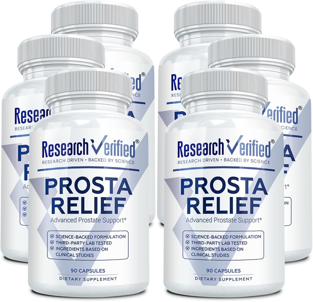 Έρευνα Επαληθευμένο Prosta Relief - Saw Palmetto και Bioperine - Prostate Health, Bladder & Urinary Health, Drive and Performance - Pure Natural, 90 Κάψουλες (Pack of 6)