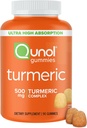 Qunol Turmeric Gummies, Gummy με 500mg Turmeric Curcumin, Κοινό συμπλήρωμα υποστήριξης, Ultra High Absorvice Tumeric Curcumin, Vegan, Χωρίς γλουτένη, 90 Count
