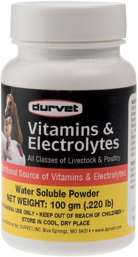 Durvet 698468 Vitamins & Electrolytes for Livestock & Poultry 100G
