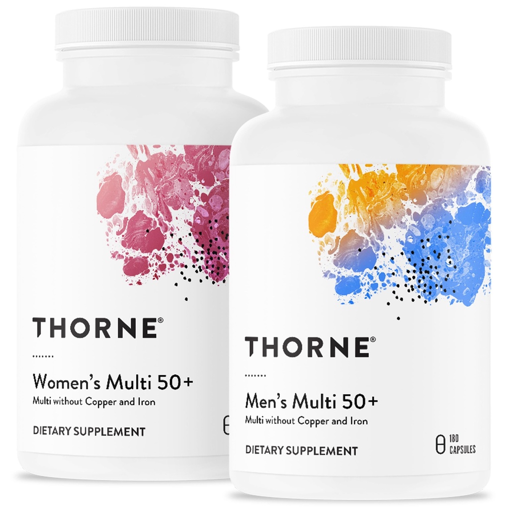 THORNE - Active Aging Multivitamin Bundle - Tailored Nutrition for Men & Women 50+ - 30 Servings