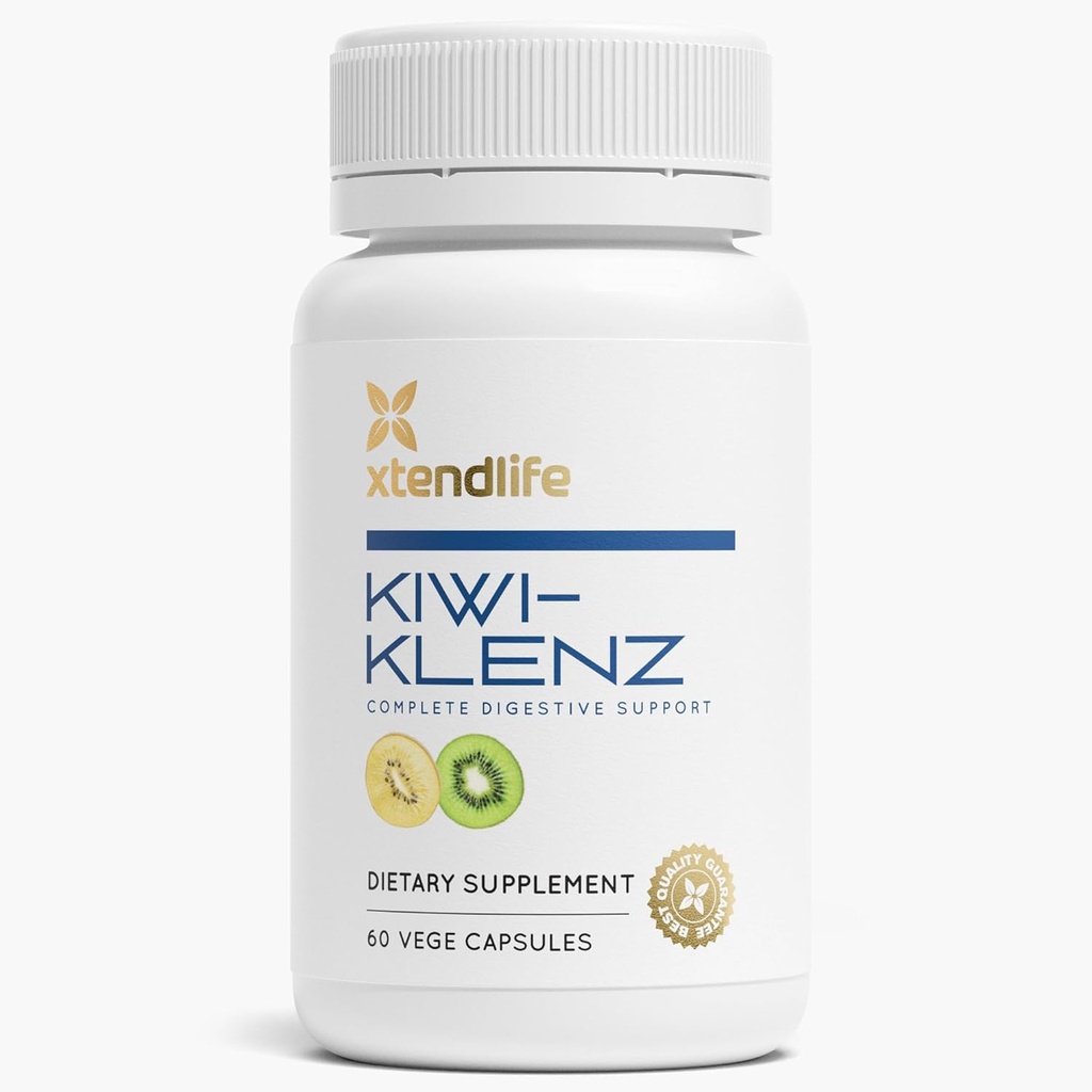Xtendlife Kiwi-Klenz Digestive and Gut Support Supplement for Bloating, Gas, and Indigestion - Natural Prebiotic with Health Enzymes - 30 Day Supply