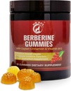Premium βερβερίνη Gummies 1500mg - Χωρίς ζάχαρη Μεταβολισμός Υποστήριξη με Κεϋλάνη Κανέλα, Χρώμιο, Μαγνήσιο, Ψευδάργυρο & B12-60 Count