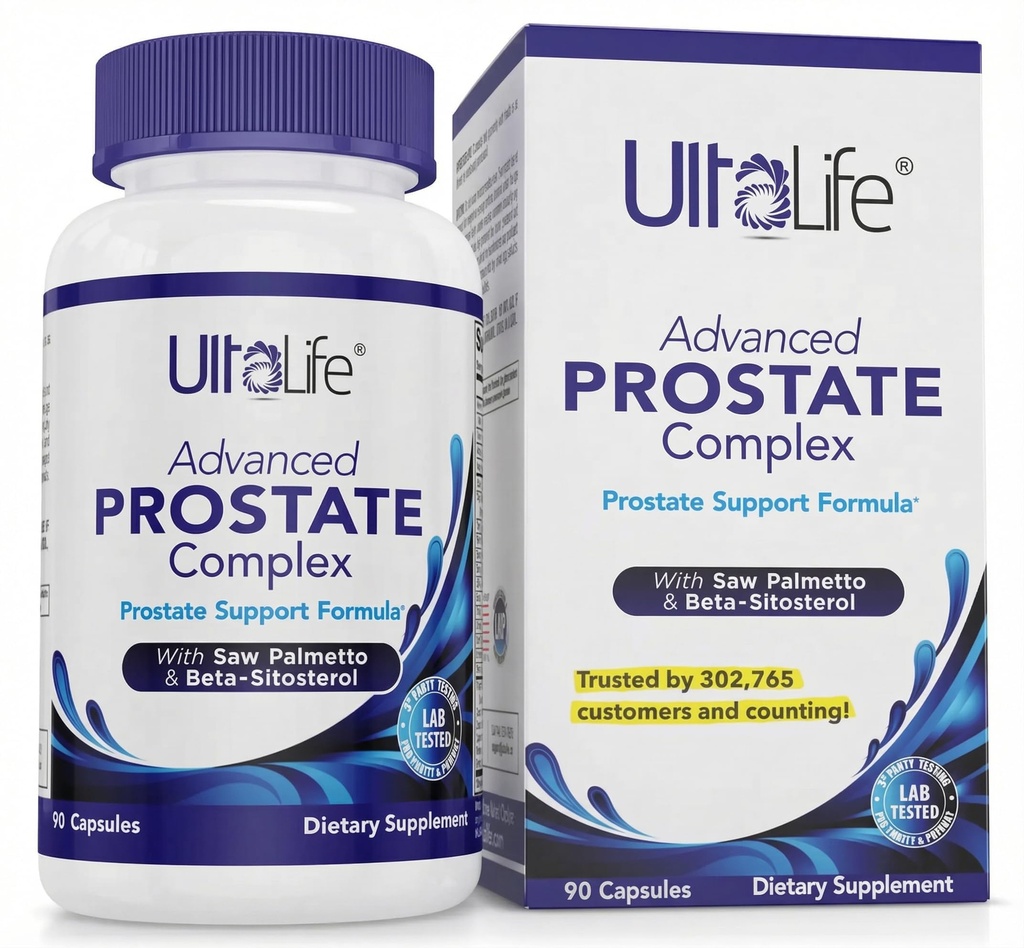 ULTALIFE Advanced Saw Palmetto Prostate Supplement for Men with Beta Sitosterol Promotes Urinary Comfort, Sleep Quality & Prostate Health 90 Κάψουλες