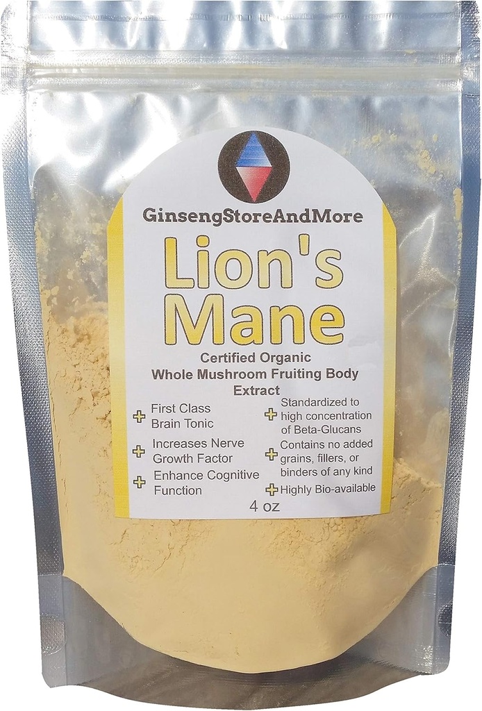 4oz Βιολογικό Μανιτάρι Μανιτάρι του Λιονταριού Εκχυλίστηκε από πραγματική Mushroom Fruiting σώματα από Nammex 