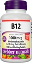 Webber Naturals Βιταμίνη Β12 1000 mcg, 150 mcg, ταχείας διάλυσης δισκία, συμπλήρωμα βιταμίνης Υποστήριξη για την ενέργεια Μεταβολισμός, ανοσοποιητική και καρδιακή υγεία, χορτοφαγική Φόρμουλα, 150 ημέρες προσφοράς