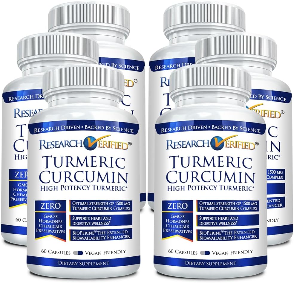 Έρευνα Επαληθευμένη κουρκουμίνη - με BioPerine, Curcumin C3 Complex - Vegan - Made in The USA - 360 Κάψουλες