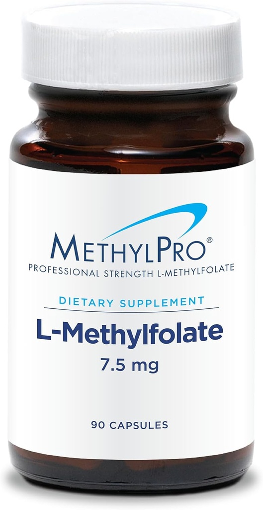 MethylPro L-Methylfolate 7.5 mg - L Methyl Folate, Methylfolate Supplement for Women & Men, Methylated Vitamin B9 (5-MTHF) for Brain Health, Focus, and Calm - 90 Capsules (Pack of 1)