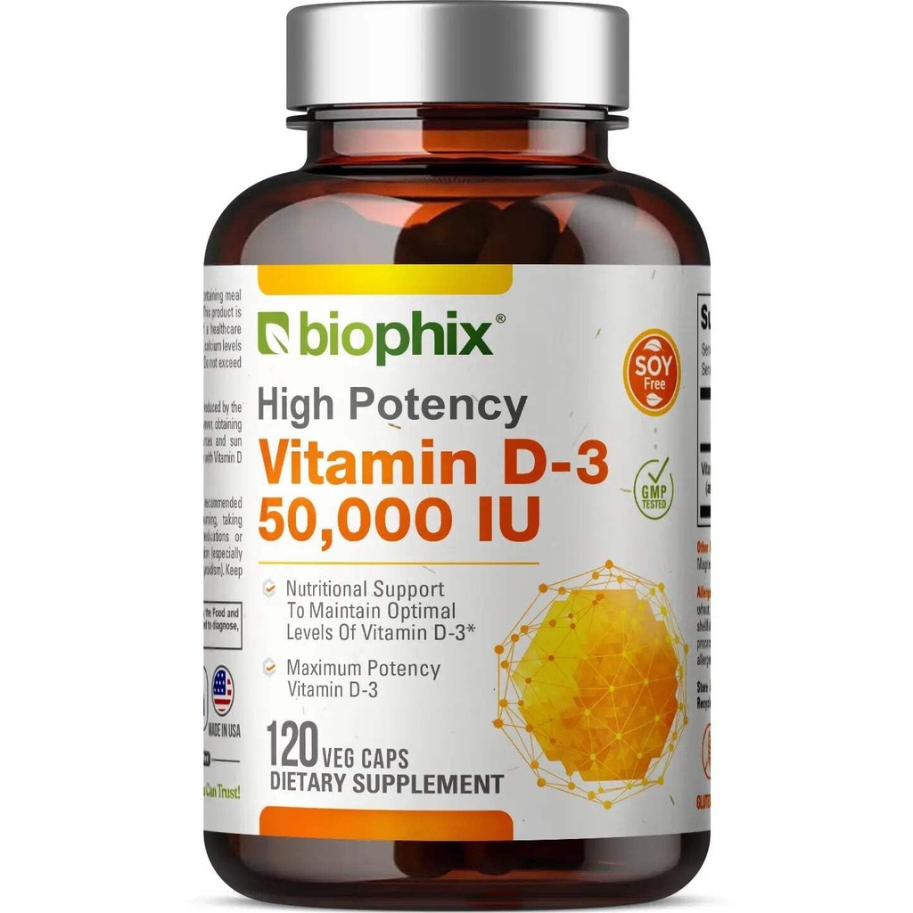 biophix Βιταμίνη D-3 10000 IU Υψηλής ισχύος 120 Softgels - Υψηλής ισχύος μη GMO χωρίς σόγια Υποστηρίζει Ισχυρά οστά ανοσοποιητική υγεία
