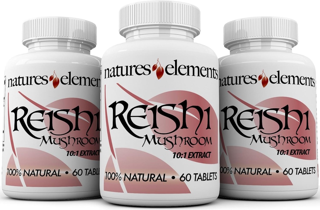 Reishi εκχύλισμα μανιταριών – 10:1 Συγκέντρωση – 1000mg – 60 δισκία – Συσκευασία των 3 – ανοσοποιητική υποστήριξη – χορτοφαγική ασφάλεια – Χωρίς γλουτένη – Ganoderma Lucidum