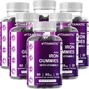 Vitamatic Iron 65 mg Gummies Supplement for Women & Men - 60 Vegan Gummies - Great Tasting Iron Gummy Βιταμίνες με Βιταμίνη C (6)