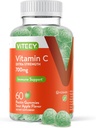 Viteey Chewable Vitamin C Gummies για ενήλικες - 700mg επιπλέον δύναμη συμπλήρωμα υποστήριξης του ανοσοποιητικού - Vegan, Χωρίς γλουτένη - 60 Count