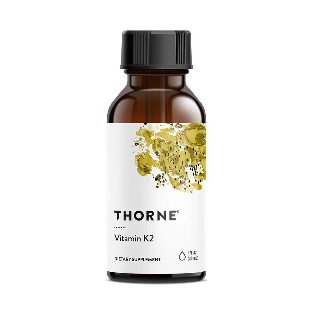THORNE - Βιταμίνη K2 Υγρό (1 mg ανά Σταγόνα) - Συμπυκνωμένη βιταμίνη K2 Συμπλήρωμα για την υποστήριξη της καρδιάς και των οστών* - Γλουτένη, Γαλακτοκομικά & Χωρίς Σόγια - 1 Fl Oz