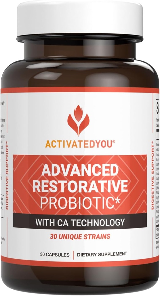 ACTIVATEDYOU Advanced Recorative Probiotic for Daily Use- 30 Strain Digestive Gut Health & Immune Function Support- Acidophilus Supplement for Radiant-Looking Skin (30 Κάψουλες)