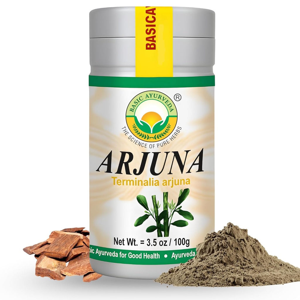 BASIC AYURVEDA Arjuna Bark Powder (Terminalia Arjuna) 
