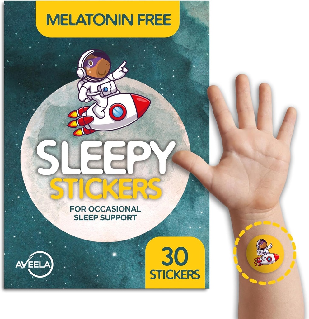 AVEELA Sleepy Stickers Μελατονίνη Δωρεάν για Παιδιά και Ενήλικες (30 Pack) Επιθέματα Ύπνου για Παιδιά, Φυσικό & Ζάχαρη Δωρεάν.