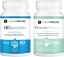 IBSolution Gut Health Bundle - Όλα τα φυσικά έντερα Υγεία Υποστήριξη & Premium Probiotics w/ 40 δισεκατομμύρια CFU για την υποστήριξη των ακανόνιστων Bowels, Bloating, δυσκοιλιότητα, αέριο, κοιλιακό άλγος - 2 πακέτα (120 Caps)
