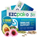 EZC Pak 5-Day ανοσοποιητικό σύστημα Booster με Echinacea, βιταμίνη C, ψευδάργυρος & βιταμίνη D - Tapered ανοσοποιητικό συμπλήρωμα υποστήριξης για ενήλικες - Υποστηρίζει την ανοσία, εύκολο πακέτο συμπλήρωμα μεγέθους ταξιδιών - (πακέτο του 2)