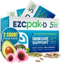 EZC Pak 5-Day ανοσοποιητικό σύστημα Booster με Echinacea, βιταμίνη C, ψευδάργυρος & βιταμίνη D - Tapered ανοσοποιητικό συμπλήρωμα υποστήριξης για ενήλικες - Υποστηρίζει την ανοσία, εύκολο πακέτο συμπλήρωμα μεγέθους ταξιδιών - (πακέτο του 2)