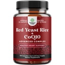 Red Yeast Rice with CoQ10 Supplement - Advanced Healthy Heart & Healthy Cholesterol Levels Formula for Men & Women - Extra Strength Capsule with Red Yeast Rice 1200 mg Capsles with CoQ10-120 Count