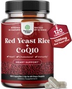 Red Yeast Rice with CoQ10 Supplement - Advanced Healthy Heart & Healthy Cholesterol Levels Formula for Men & Women - Extra Strength Capsule with Red Yeast Rice 1200 mg Capsles with CoQ10-120 Count