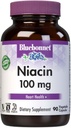 Bluebonnet Niacin 100mg Βιταμίνη Β3 Νικοτινικό οξύ - Υποστήριξη για την υγεία της καρδιάς για γυναίκες και άνδρες* - Μη-ΓΤΟ, Vegan, Kosher, Χωρίς γλουτένη, Χωρίς σόγια, χωρίς γαλακτοκομικά συμπληρώματα νιάκι - 90 κάψουλες λαχανικών