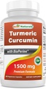 Best Naturals Turmeric Curcumin 1500mg/Serving with Bioperine - 180 κάψουλες λαχανικών