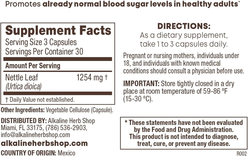 Alkaline Βότανο Κατάστημα Νετλ Φύλλο Συμπλήρωμα 90 Καψάκια