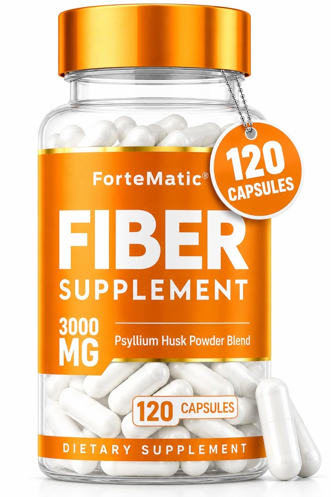USA S Most Fiber Πλούσιο συμπλήρωμα 120 Κάψουλες Mega Δόση 3000mg Blend Psyllium Husk, Aloe Vera, Chia Σπόροι & λιναρόσπορος Gut Υγεία, καθαριότητα, δυσκοιλιότητα