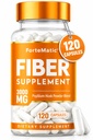 Fiber Supplement Capsules – Psyllium Husk 3000mg for Digestive Health & Gut Health | Fiber Capsules for Constipation | Aloe Vera, Chia Seed & Flaxseed | 120 Count
