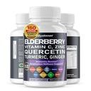 Elderberry Quercetin Bilberry Turmeric Tart Cherry Τζίντζερ Βιταμίνη C Βιταμίνη D3 Ψευδάργυρος Μαύρο Πιπέρι -150 Κάψουλες- Κατασκευασμένο στις ΗΠΑ
