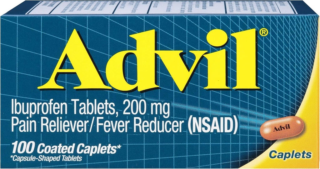 Advil Coated Tablets Pain Reliever and Fever Reducer, Ibuprofen 200mg