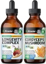 BIO KRAUTER Longevity Mushroom Βάμμα 4 Fl. Oz. & Cordyceps Mushroom Tincture 4 Fl. Oz.