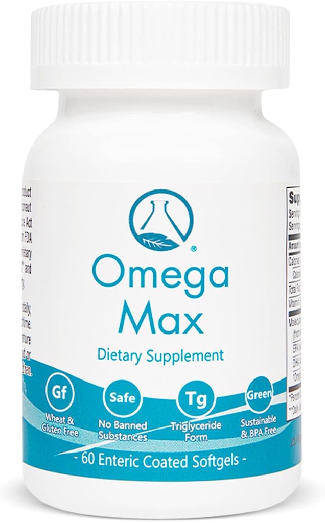 Omega Max - 60 Ct Enteric Coated, Όχι Burp Fish Oil I Omega-3 EPA DHA συμπλήρωμα I καρδιά, όραση, εγκέφαλος & ανοσοποιητική υποστήριξη, 2000mg/serving