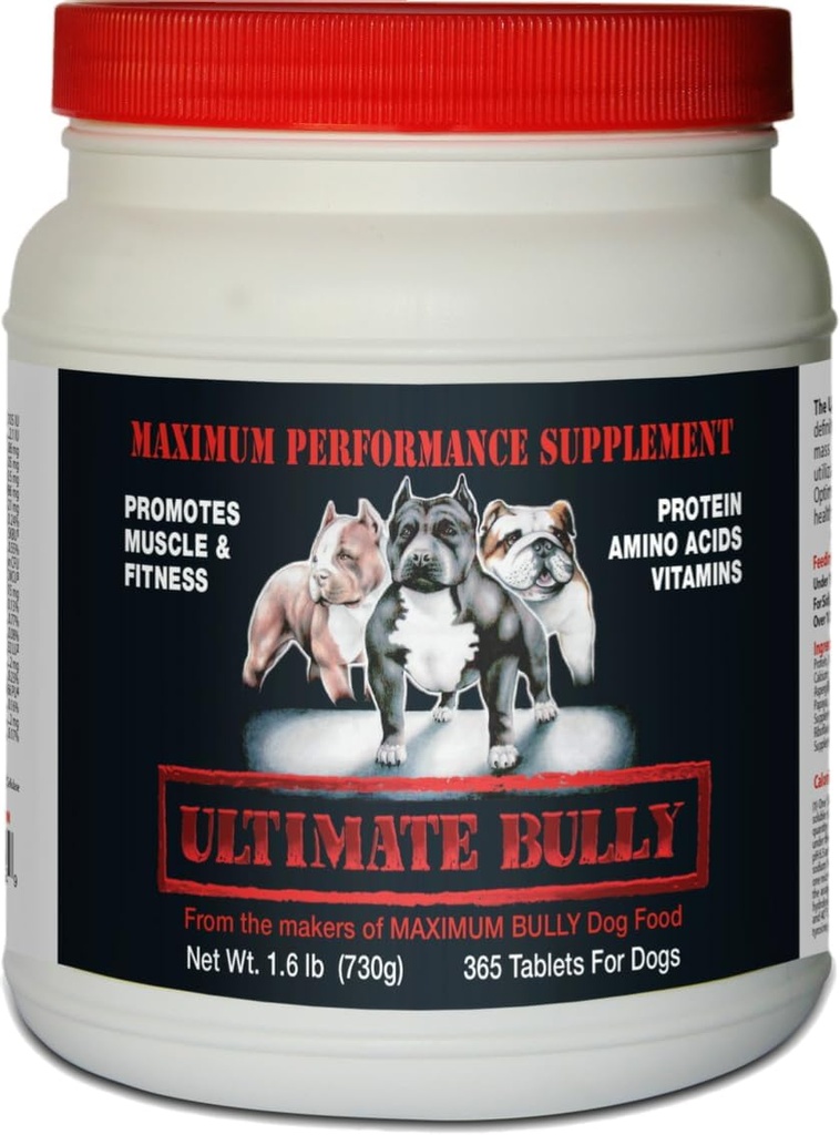 Performance Canine Supplement by Maximum Bully, 365 Tablets, Made in The USA ...