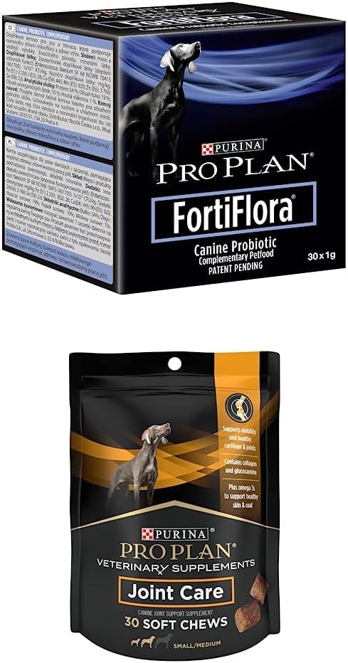Purina Pro Plan Κτηνιατρικά Συμπληρώματα FortiFlora Dog Probiotic Supplement - 30 ct. Κουτιά + Purina Pro Plan Κτηνιατρικά Συμπληρώματα Κοινή Φροντίδα για τους μικρούς σκύλους Φυλή Hip και Joint 30ct