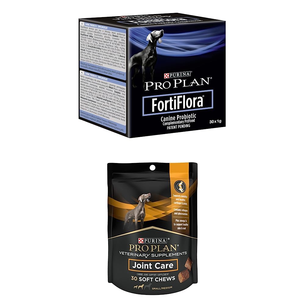 Purina Pro Plan Κτηνιατρικά Συμπληρώματα FortiFlora Dog Probiotic Supplement - 30 ct. Κουτιά + Purina Pro Plan Κτηνιατρικά Συμπληρώματα Κοινή Φροντίδα για τους μικρούς σκύλους Φυλή Hip και Joint 30ct