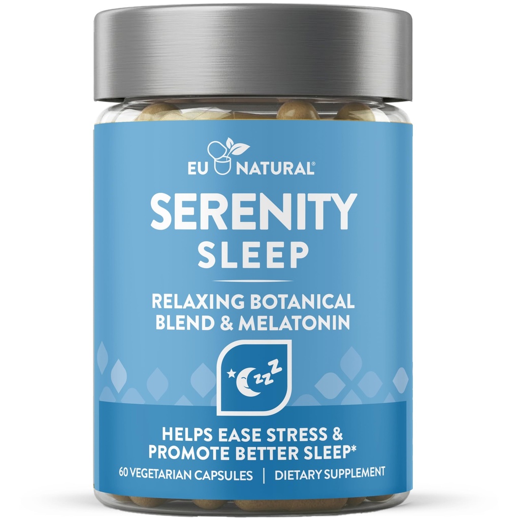 Γαλήνια Sleep Natural Sleep Aid – Ισχυρό μείγμα μαγνησίου, βαλεριάνας ρίζας και μελατονίνης – Φυσικό Sleep Aid – Μη Χαλαρωτικός τρόπος για να χαλαρώσετε και να πάρετε έναν ύπνο καλό βράδυ – 60 Vegan Soft Caps
