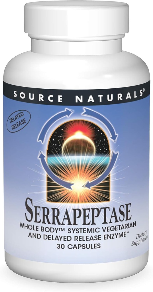 Source Naturals Serrapeptase - Ένζυμο καθυστερημένης αποδέσμευσης - 30 κάψουλες χορτοφάγων