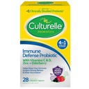 Culturelle Immune Defense Daily Probiotic for Women & Men - 28 Count, Mixed Berry Chewables with 4-in-1 Immune Support. Προβιοτική βιταμίνη C, βιταμίνη D και ψευδάργυρος Plus Elderberry